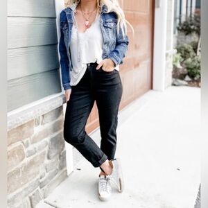 JUDY BLUE BOYFRIEND FIT JEANS Washed Black JB88175BK Size 13/31